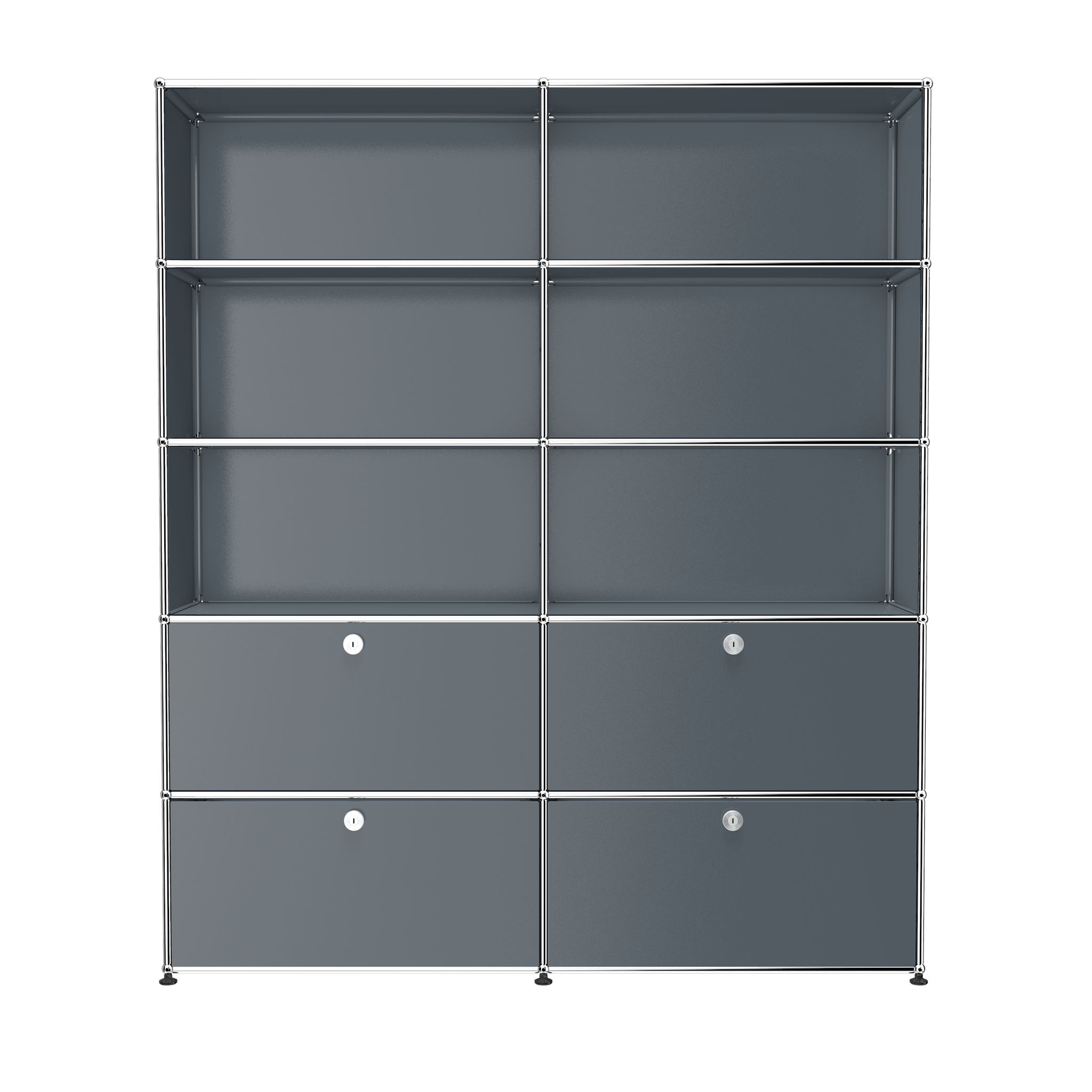 USM Haller Large Contemporary Shelving with Storage (R2) in Mid Gray