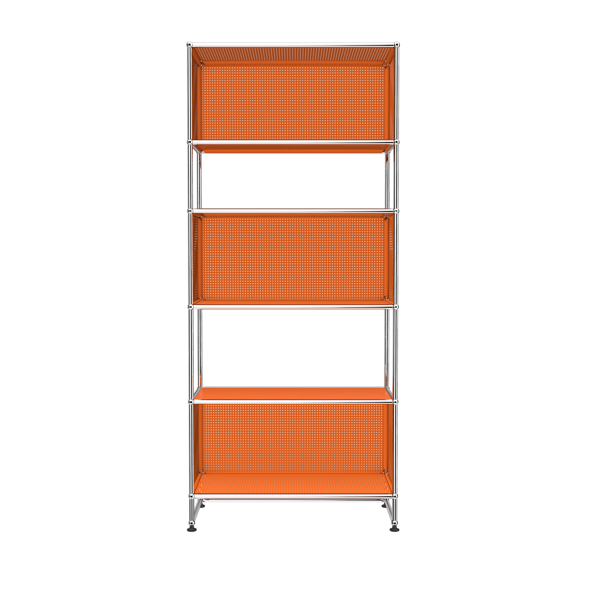 USM Haller 3 Box Shelving with Perforated Panels (RE119) in Pure Orange