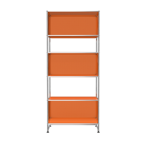 USM Haller 3 Box Shelving with Perforated Panels (RE119) in Pure Orange