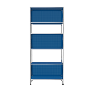USM Haller 3 Box Shelving with Perforated Panels (RE119) in Gentian Blue