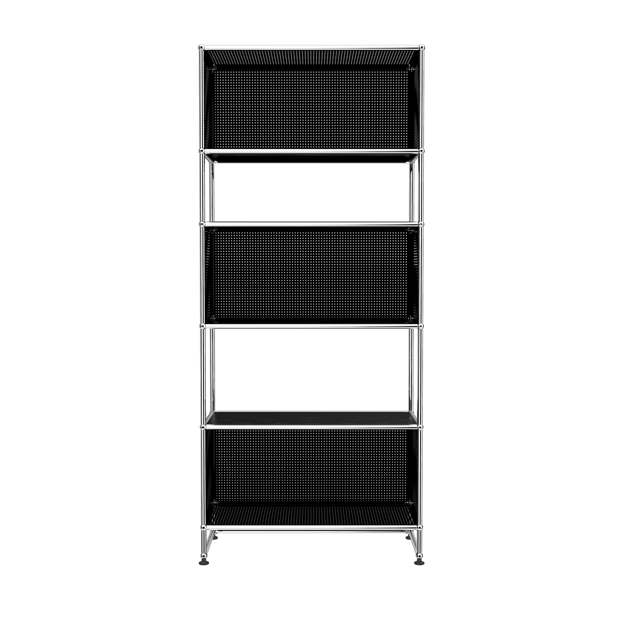 USM Haller 3 Box Shelving with Perforated Panels (RE119) in Graphite Black