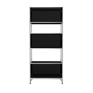 USM Haller 3 Box Shelving with Perforated Panels (RE119) in Graphite Black