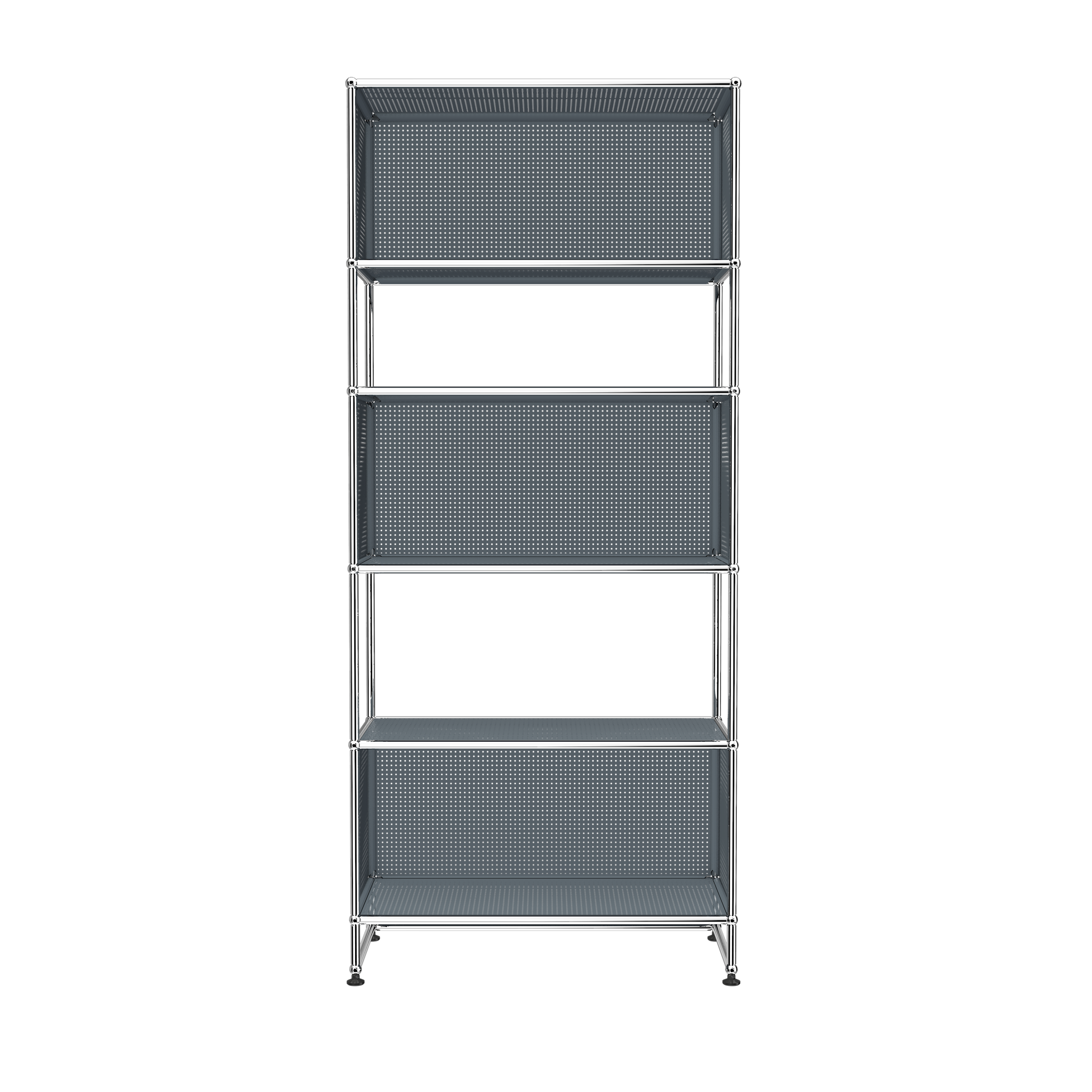 USM Haller 3 Box Shelving with Perforated Panels (RE119) in Mid Gray