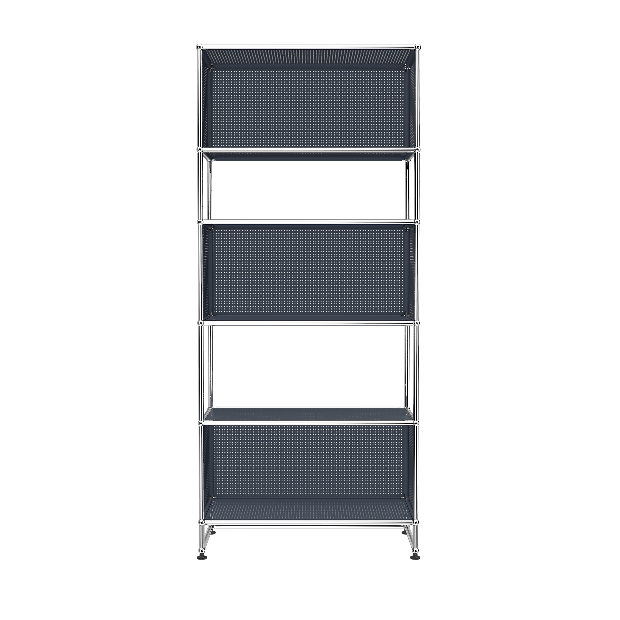 USM Haller 3 Box Shelving with Perforated Panels (RE119) in Anthracite
