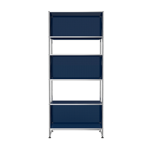 USM Haller 3 Box Shelving with Perforated Panels (RE119) in Steel Blue