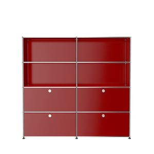 USM Haller Storage & Shelving Unit With Drawers (S2) in Ruby Red
