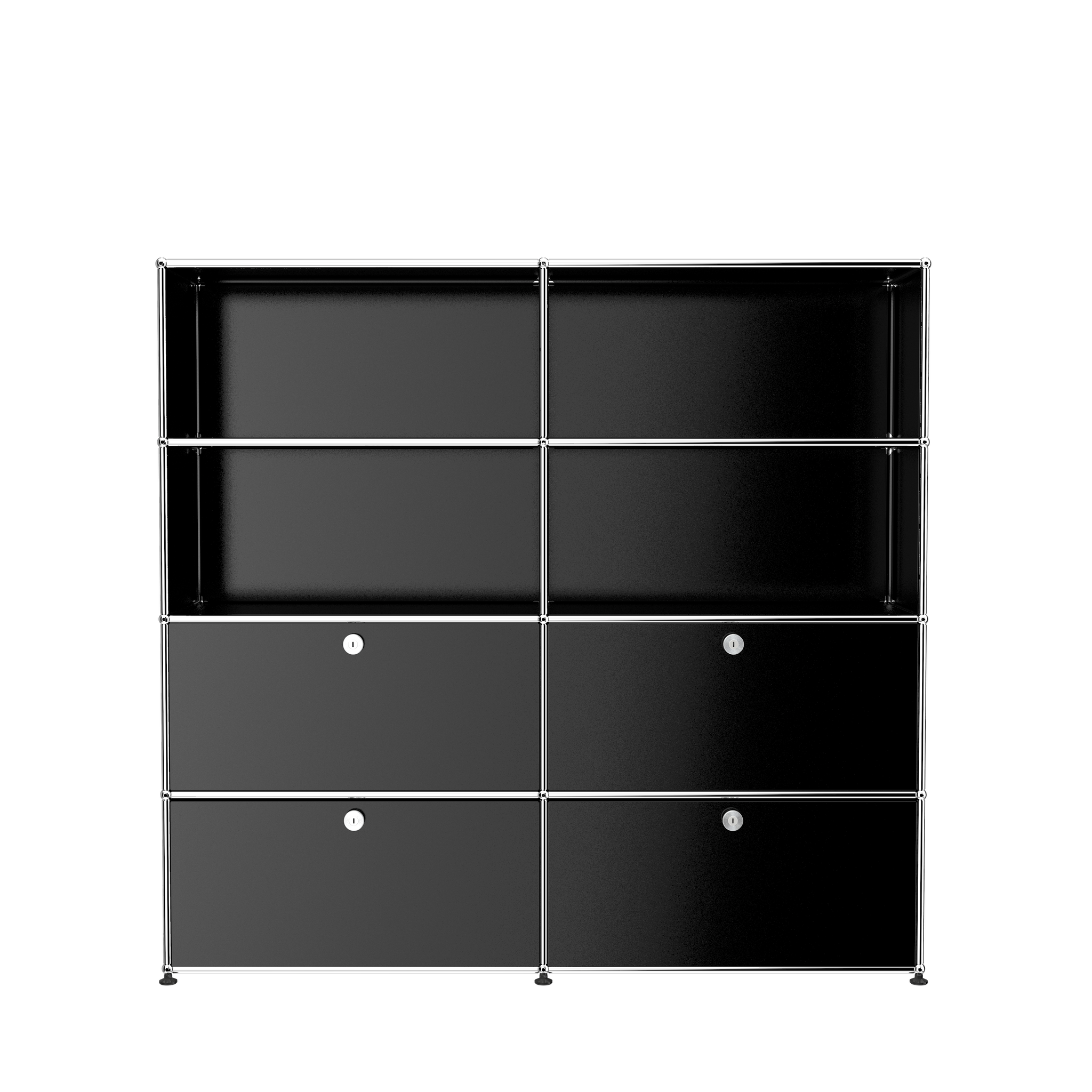 USM Haller Storage & Shelving Unit With Drawers (S2) in Graphite Black