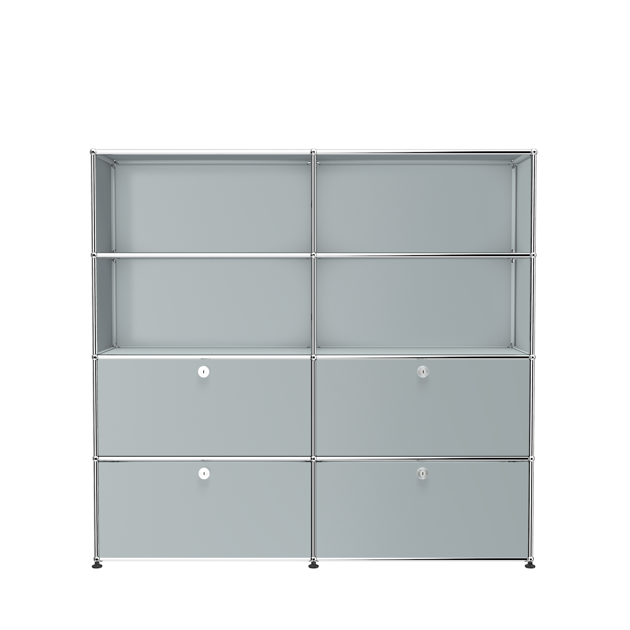 USM Haller Storage & Shelving Unit With Drawers (S2) in Matte Silver