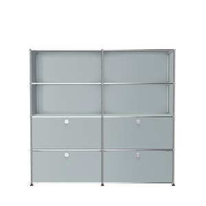 USM Haller Storage & Shelving Unit With Drawers (S2) in Matte Silver