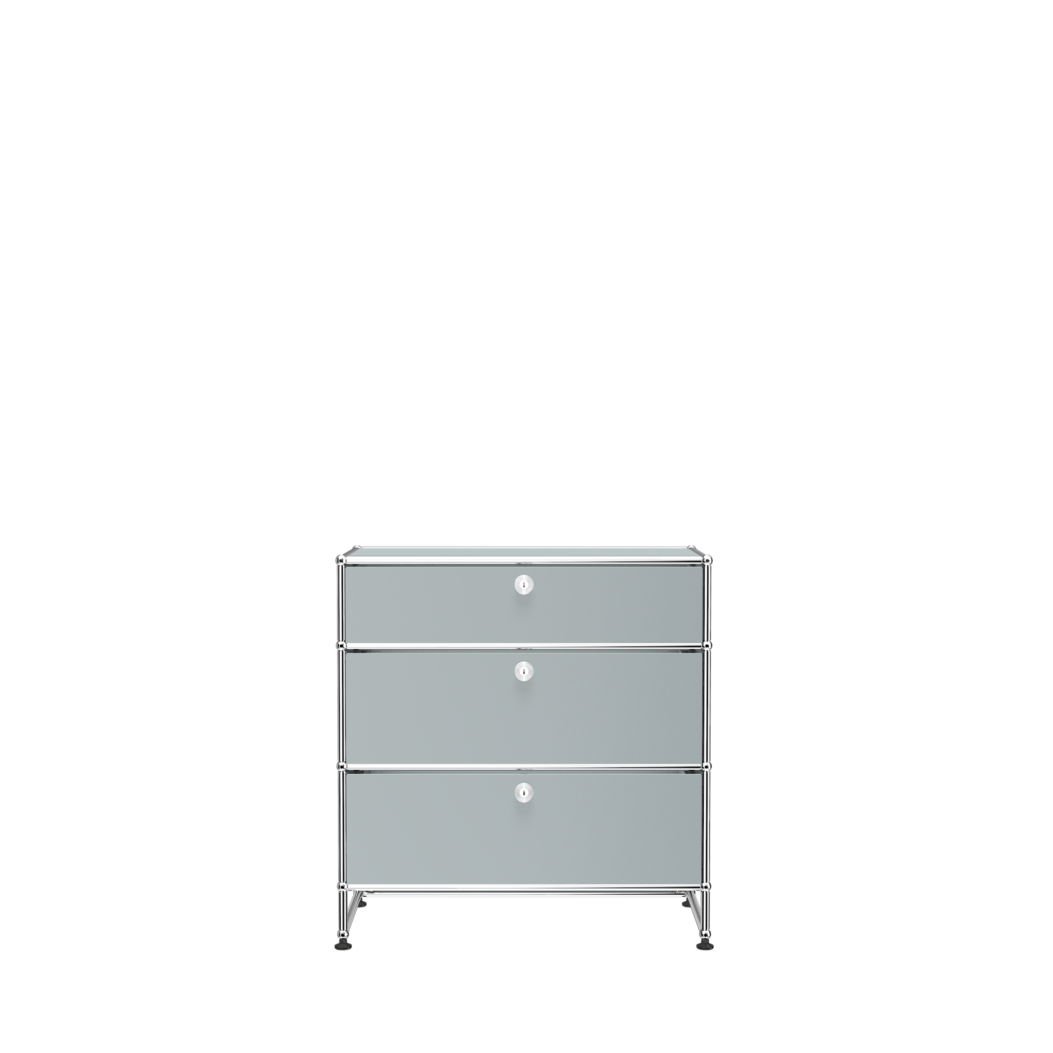  3 Drawer Storage Modular Dresser (Y) in Matte Silver