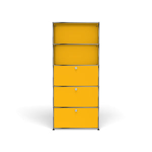 USM Tall Modern Storage System with Doors (Q118) in Golden Yellow