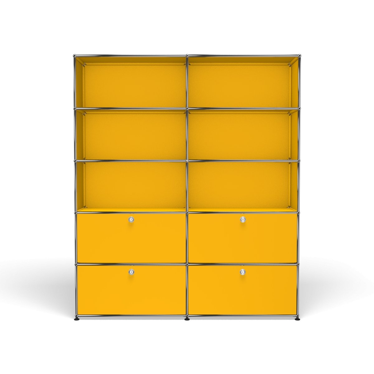 USM Haller Large Contemporary Shelving with Storage (R2) in Golden Yellow