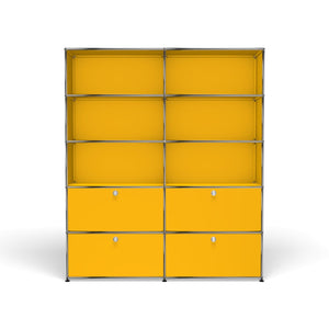 USM Haller Large Contemporary Shelving with Storage (R2) in Golden Yellow