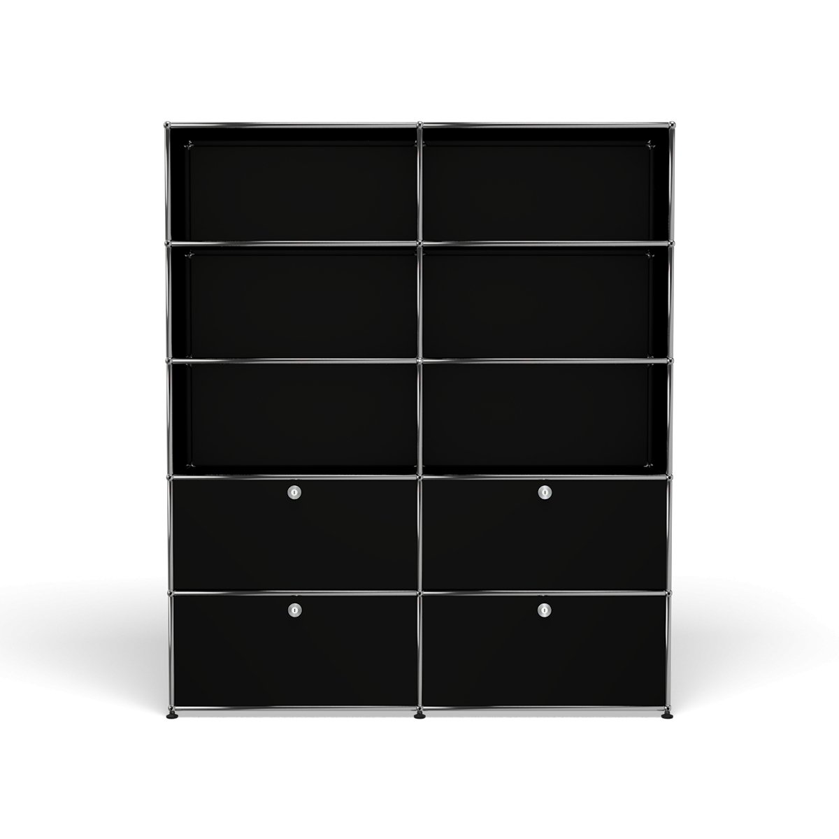 USM Haller Large Contemporary Shelving with Storage (R2) in Graphite Black